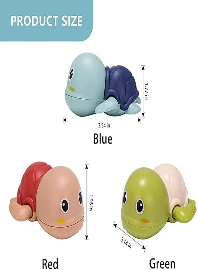 Wishkey 4PCS Wind-Up Swimming Turtle Bath Toys for Babies Floating Bathtub Toys for Toddlers & Kids Non-Toxic Water Play Toys for Baby Boys & Girls Bathing Toys for Infant 0-3 Years (Multicolor) - Image 2